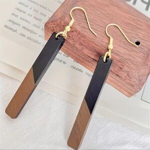 2 tone Modern Chic Rectangle Earrings